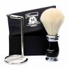 Black Handle Men's Shaving Brush for Men Black Badger Hair Shaving Brush with Stand view 1