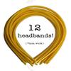 12pc Skinny Satin Headbands - 7mm wide, solid color packs (Bright Yellow) view 1