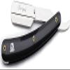 Haryali London Men's Black Traditional Style Stainless Steel Straight Razor with Leather Pouch (1 Count, Reusable, Ergonomic, Portable) view 2