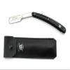 Haryali London Men's Black Traditional Style Stainless Steel Straight Razor with Leather Pouch (1 Count, Reusable, Ergonomic, Portable) view 4