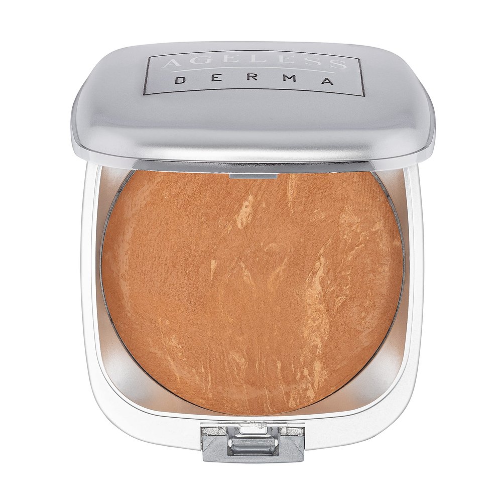 Ageless Derma Mineral Makeup Baked Foundation- Vegan - Paraben - Gluten and Cruelty Free Powder Foundation (Moroccan Beige)