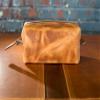 Leather Dopp Kit, Men's Natural Leather Travel Kit, Monogrammed Toiletry Bag, Horween Leather Travel Case view 3