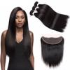 Hairticket 3 Bundles + 13x4 Lace Frontal Straight Virgin Malaysian Hair Natural Color / 24 24 24 Frontal 20 view 1