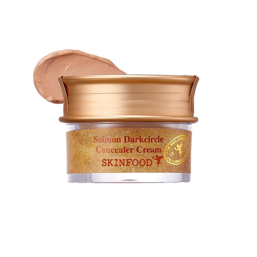 SKINFOOD Salmon Dark Circle Concealer Cream - Under Eye Concealer for Dark Spots and Wrinkles - Full Coverage - Stocking Stuffers, 0.35 Oz/10 g (Salmon Beige)