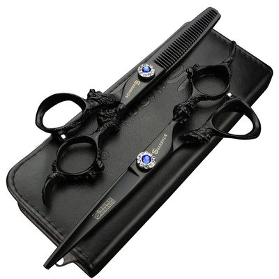 5.5/6/7.5/7/8-inch Professional Hair Clippers, Japanese 440C Jewelry Scissors (6 inches -2pc-A)