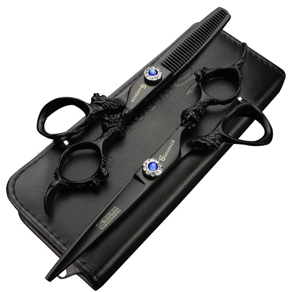 5.5/6/7.5/7/8-inch Professional Hair Clippers, Japanese 440C Jewelry Scissors (6 inches -2pc-A)