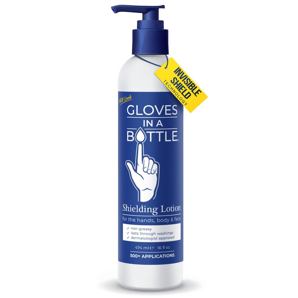 Gloves In A Bottle Working Hands Cream  Hypoallergenic Moisturizing Lotion for Severely Cracked Hands  Protective Hand Treatment for Workers, Nurses & More  16 oz with Pump