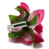 Hawaii Luau Party Artificial Fabric Gardenia Hair Clips Hot Pink Edge 4 Pack view 3