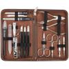 3 Swords Germany - brand quality 16 piece manicure pedicure grooming kit set for professional finger & toe nail care scissors clipper synthetic leather case, Made in Germany view 1