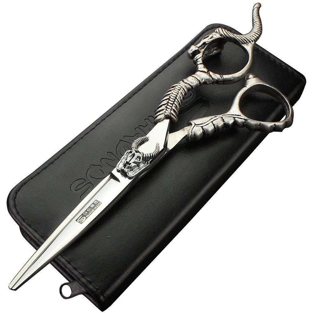 6 Inch Hairdresser, Hairdresser Hair Scissors Set Handle Pattern Noble Resin Hairdresser Tool Stainless Steel Scissors