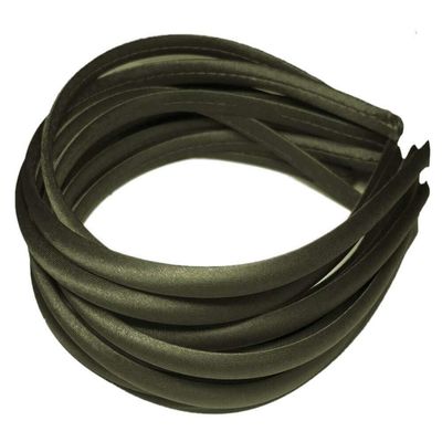12pc Skinny Satin Headbands - 7mm wide, solid color packs (Brown)