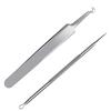 FIXBODY Blackhead and Splinter Remover Tools - Stainless Steel Professional Easily Cure Pimples Whiteheads Comedones Acne Zit Ingrown Hairs and Facial Impurities Bend Head Tweezer Surgical Kit view 1
