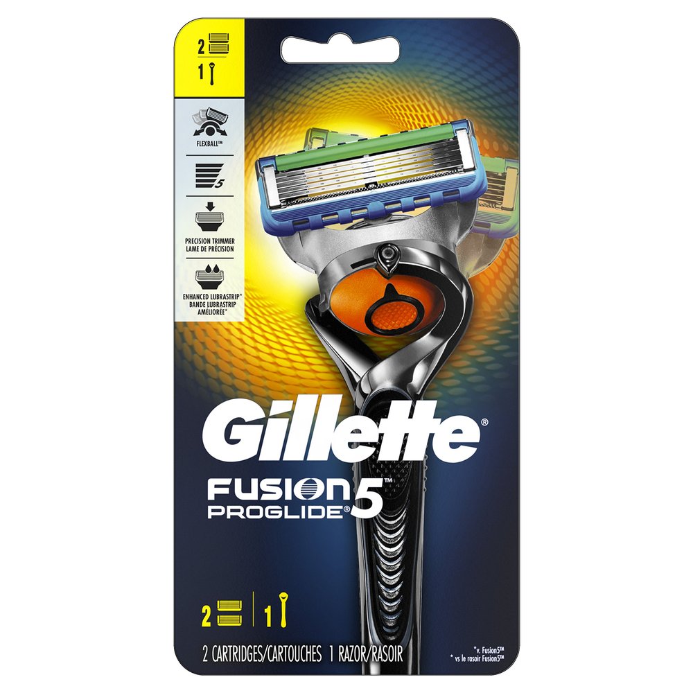 Gillette Fusion5 ProGlide Men's Razor Handle & 2 Blade Refills