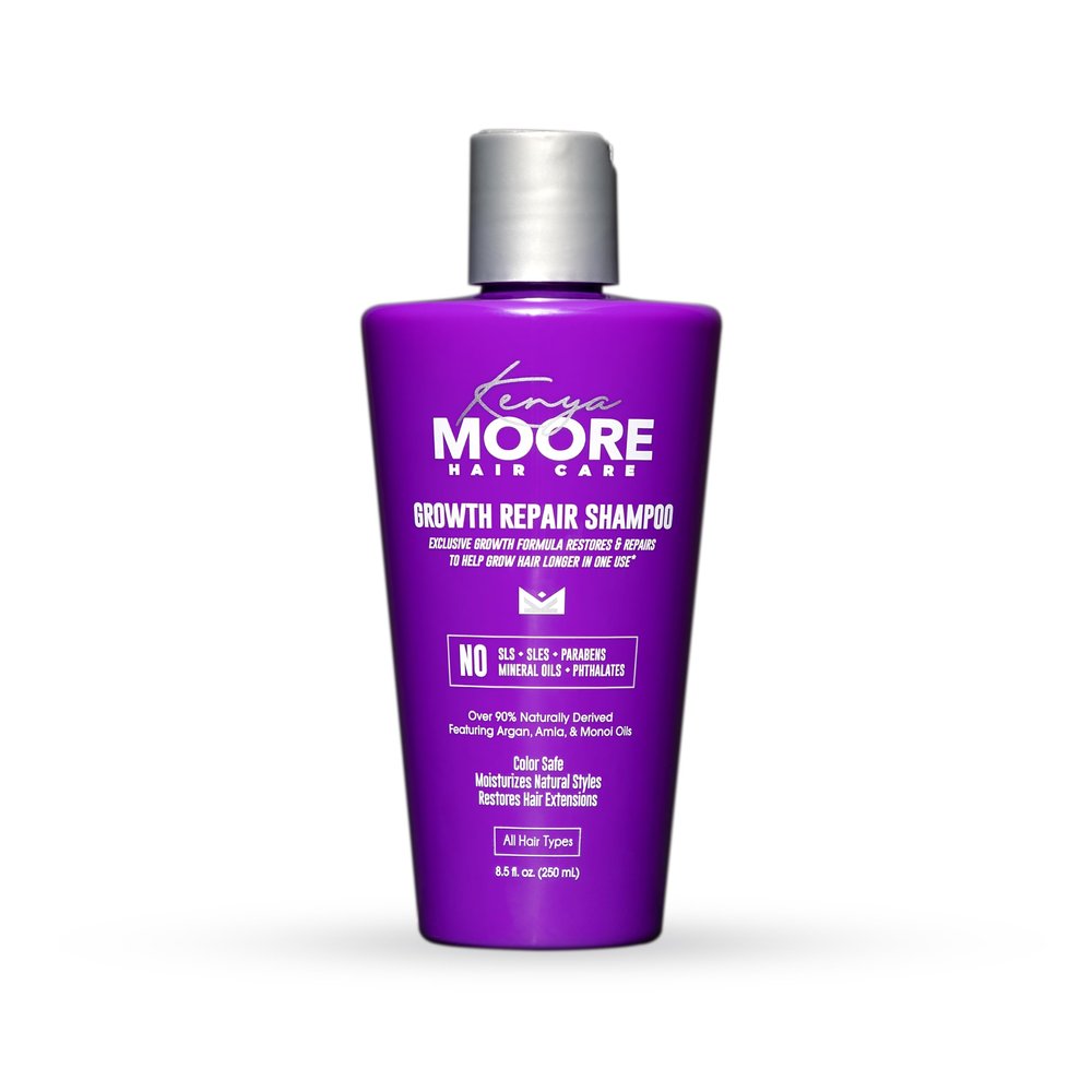 Kenya Moore Hair Care Growth + Repair Shampoo for Dry, Damaged Hair, Strengthening and Hydrating, 8.5 oz.