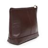 Ashlin Genuine Cowhide Leather with Top zipper closure Large Cosmetic Bag, Dark Brown view 2