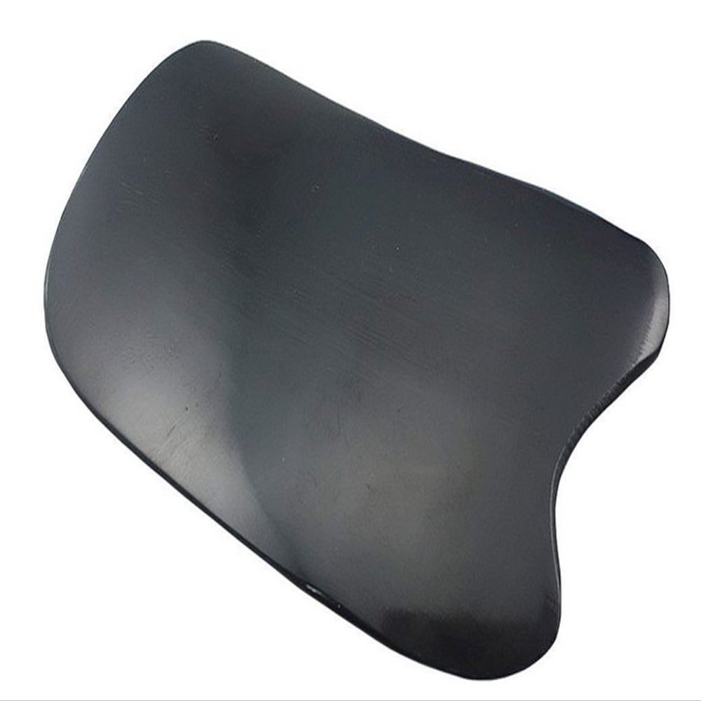 2PCS Black Gua Sha Massage Board- Square Buffalo Horn Material Scrapping Beauty Roller Skin Facial Therapy Beauty Tool for Personal Care