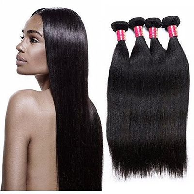 Hairticket 4 Bundles Straight Virgin Indian Hair Natural Color / 14 14 16 16