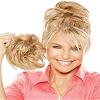 Natural Tone Hair Wrap - Christie Brinkley 6" Overall Length Heat Friendly Textured Hairpiece Fun Bun Chignon (HT2 Almost Black) view 3