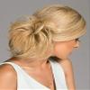 Natural Tone Hair Wrap - Christie Brinkley 6" Overall Length Heat Friendly Textured Hairpiece Fun Bun Chignon (HT2 Almost Black) view 4
