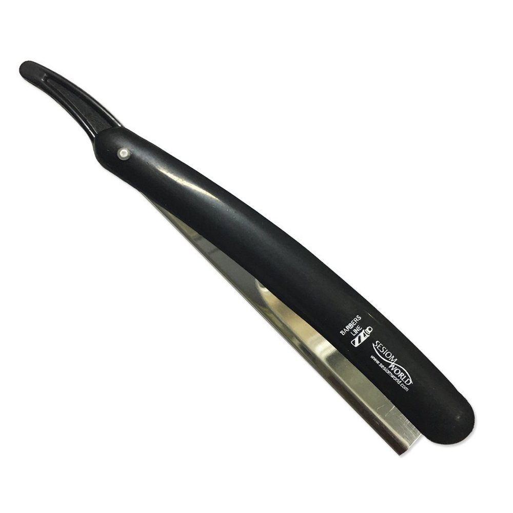 Sesiomworld Professional Hairdressing Knife, Barbershop Sheet, Black 1 Unit, 200 g