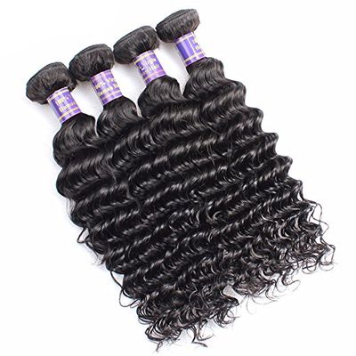 Hairticket 4 Bundles Deep Wave Virgin Brazilian Hair Natural Color / 20 22 24 24