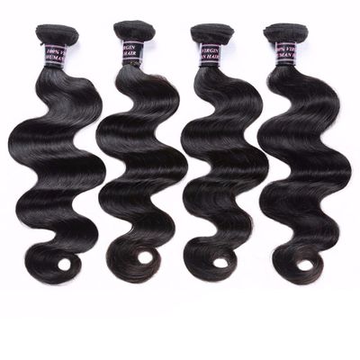 Hairticket 4 Bundles Body Wave Virgin Malaysian Hair Natural Color / 16inches