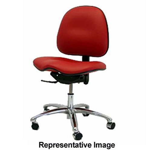 Gibo/Kodama Adjustable 17-21.5" 7000 Series Blue Vinyl Cleanroom Chair with Aluminum Base