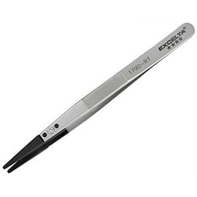 ESD-Safe Softip Stainless Steel Tweezer with Replaceable Round Copolymer Tips, 4 Star, 5-1/8"