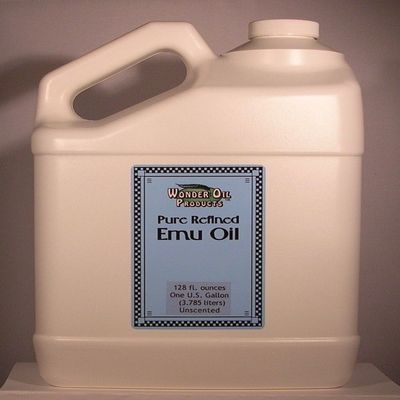 128 fl. ounces, One Gallon 100% Pure Triple Refined Emu Oil