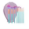 10 PCS Professional Mermaid Blush Cosmetic Brushes Kit Powder Brushes with Shell Cosmetic Bag view 1