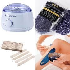 USHOT 110V Spa Hair Removal Hot Wax Warmer Heater Machine Pot Depilatory Paraffin Hair Removal Bean Set (C)