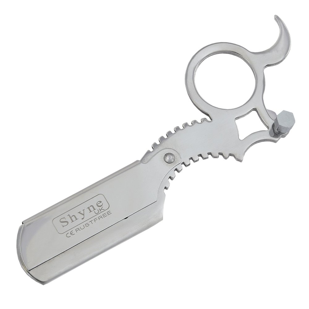 Barber Salon Straight Cut Throat Wet Shaving Razor Shavette Rasoirs 4 Colours (Silver)