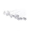 20pcs Rhinestone Rose Flower Hair Pin Crystal Bride Wedding Hair Clip U Shape Metal Bobby Pin Jewelry Hair Accessories Decoration, White view 1