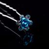 20pcs Rhinestone Rose Flower Hair Bobby Pin Crystal Bride Wedding Metal Hair Clip Decoration U Shape Jewelry Headpiece Accessories, Blue view 4