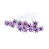 20pcs Rhinestone Rose Flower Hair Bobby Pin Crystal Bride Wedding Metal Hair Clip Decoration U Shape Jewelry Headpiece Accessories, Purple view 1
