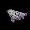 20pcs Rhinestone Rose Flower Hair Bobby Pin Crystal Bride Wedding Metal Hair Clip Decoration U Shape Jewelry Headpiece Accessories, Purple view 2