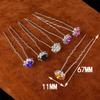 20pcs Rhinestone Rose Flower Hair Bobby Pin Crystal Bride Wedding Metal Hair Clip Decoration U Shape Jewelry Headpiece Accessories, Purple view 3