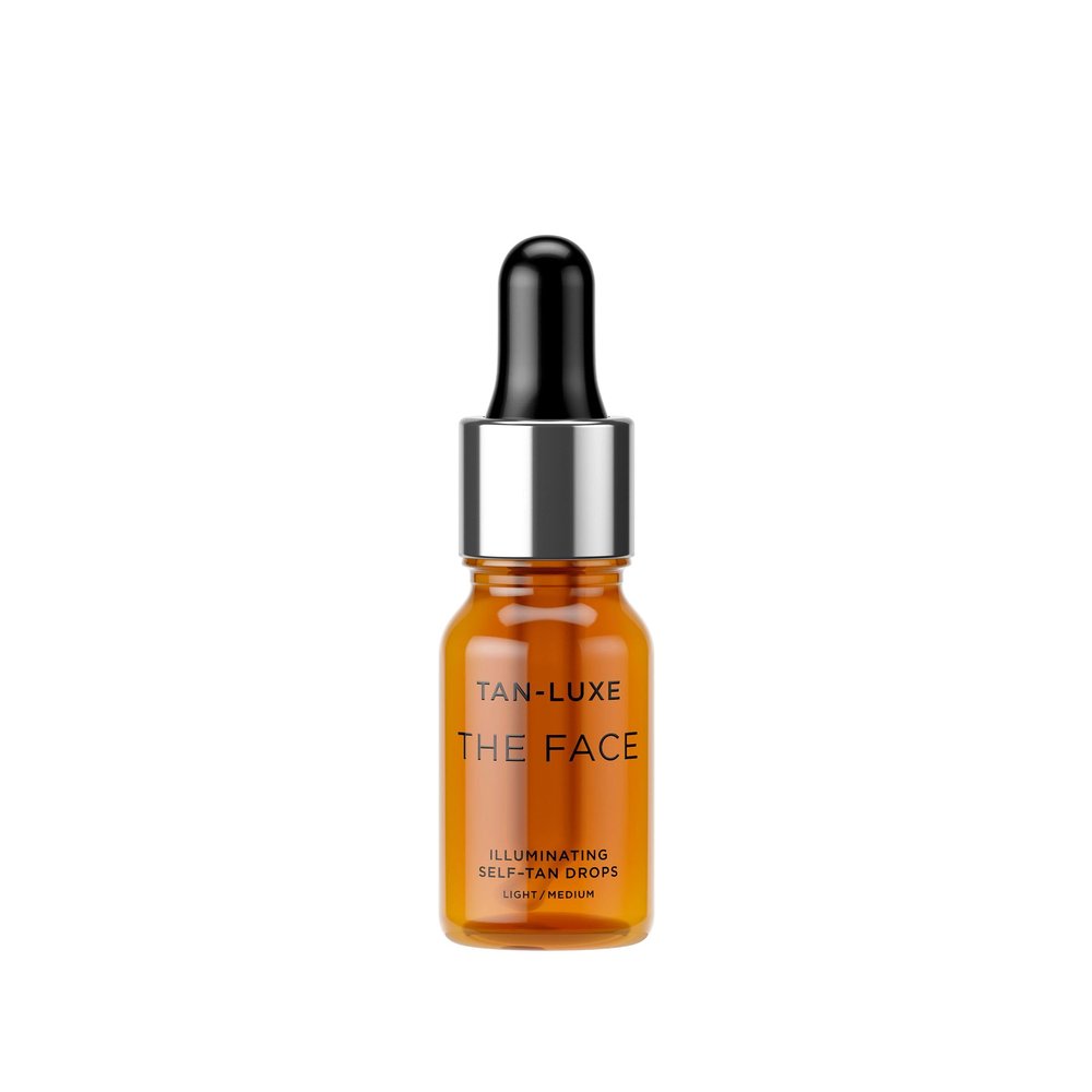Tan-Luxe The Face Illuminating Self-Tan Drops, Customizable Face Tanning Serum, Natural Glow, Mix With Skincare, Vegan, Cruelty-Free, Streak-Free, 0.33 fl. oz/10 ml Bottle (Light/Medium)