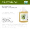 velona USDA Certified Organic Castor Oil - 64 fl oz | For Hair, Boost Eyelashes, Eyebrows | Cold pressed, Natural Oil, USP Grade | Hexane Free view 2