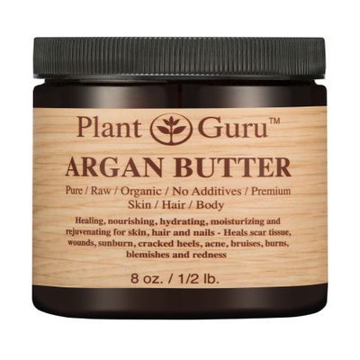 Argan Butter 8 oz. 100% Pure Raw Fresh Natural Cold Pressed. Skin Body and Hair Moisturizer, DIY Creams, Balms, Lotions, Soaps.