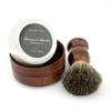Pure Badger Hair Shaving Brush Natural Wood Mug Bowl Hand-Made Soap Barber Set view 4