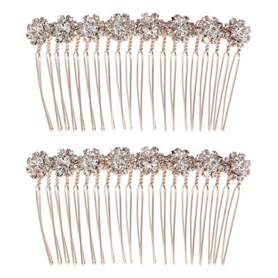 8-Flower Hairpin Combs Crystal Rhinestone Bridal Hair Pins Hair Clips Women Wedding Headpiece for Bride Bridesmaids