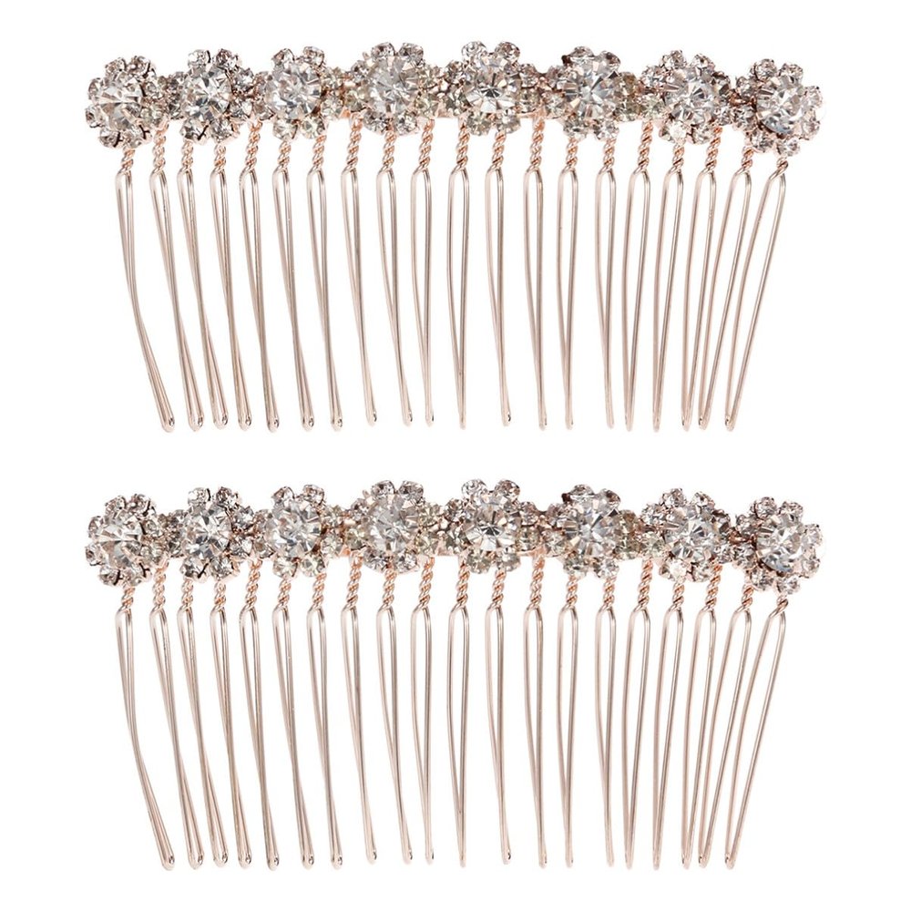 8-Flower Hairpin Combs Crystal Rhinestone Bridal Hair Pins Hair Clips Women Wedding Headpiece for Bride Bridesmaids