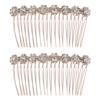 8-Flower Hairpin Combs Crystal Rhinestone Bridal Hair Pins Hair Clips Women Wedding Headpiece for Bride Bridesmaids view 1