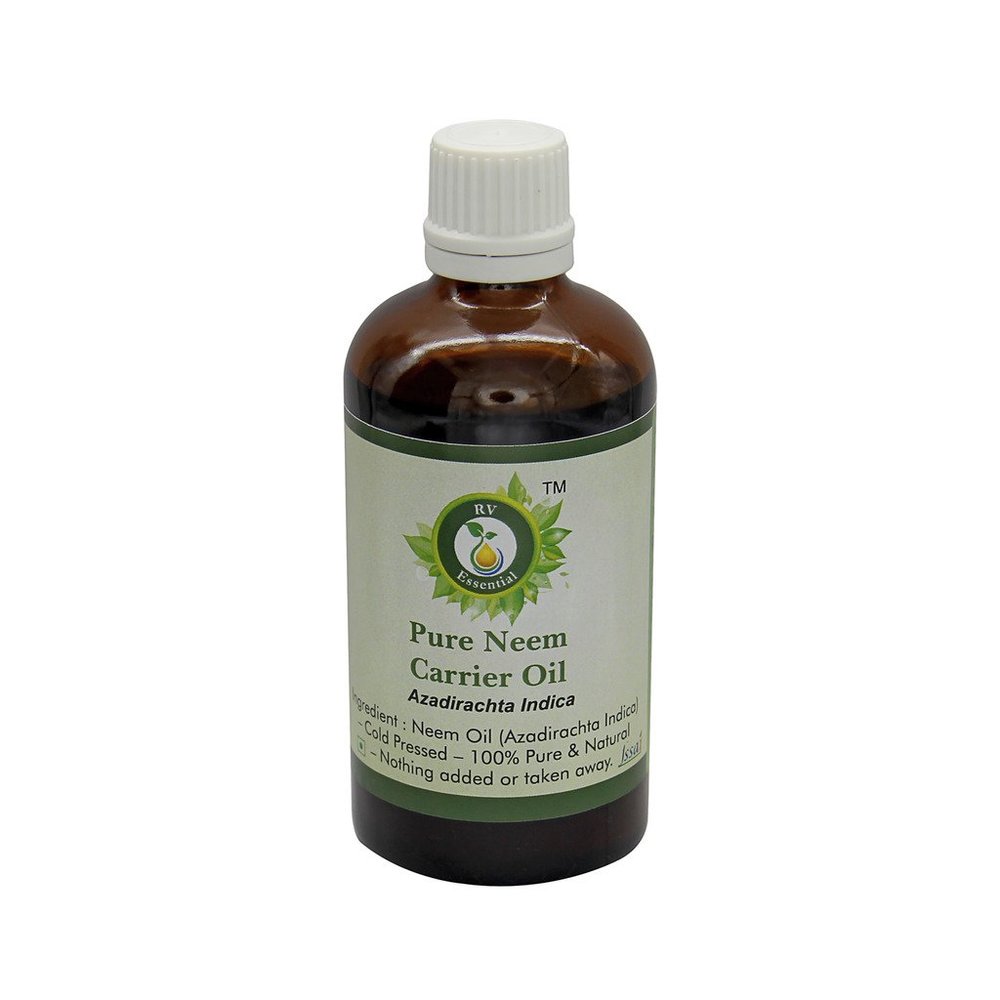 R V Essential Pure Neem Carrier Oil 50ml (1.69oz)- Azadirachta Indica (100% Pure and Natural Cold Pressed)