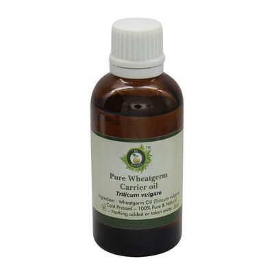 R V Essential Pure Wheatgerm Carrier Oil 50ml (1.69oz)- Triticum Vulgare (100% Pure and Natural Cold Pressed)