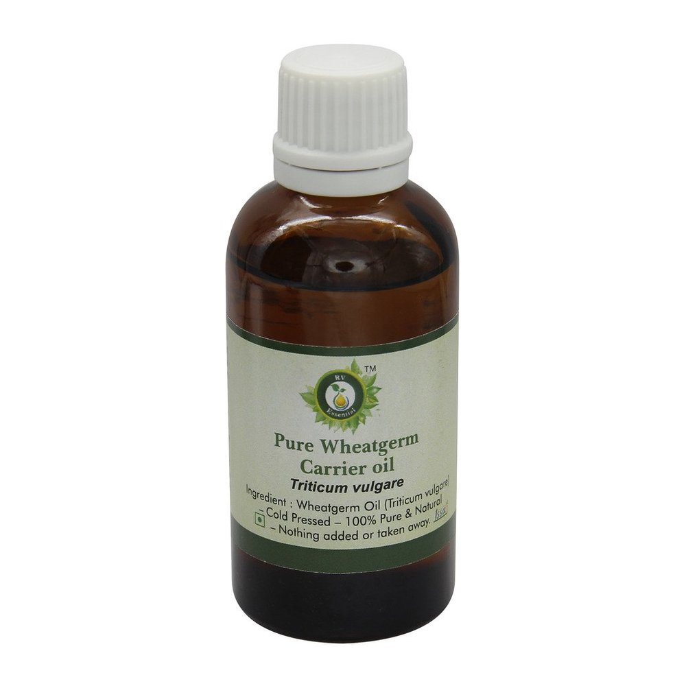 R V Essential Pure Wheatgerm Carrier Oil 50ml (1.69oz)- Triticum Vulgare (100% Pure and Natural Cold Pressed)