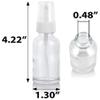1 oz Clear Glass Boston Round Bottle with White Fine Mist Spray (12 Pack) + Funnel Refillable Empty Storage Containers view 2