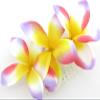 Triple Multicolored Plumeria Silk Flower Hair Comb view 3