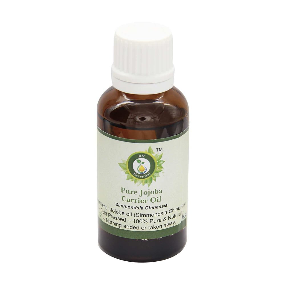 R V Essential Pure Jojoba Carrier Oil 15ml (0.507oz)- Simmondsia Chinensis (100% Pure and Natural Cold Pressed)